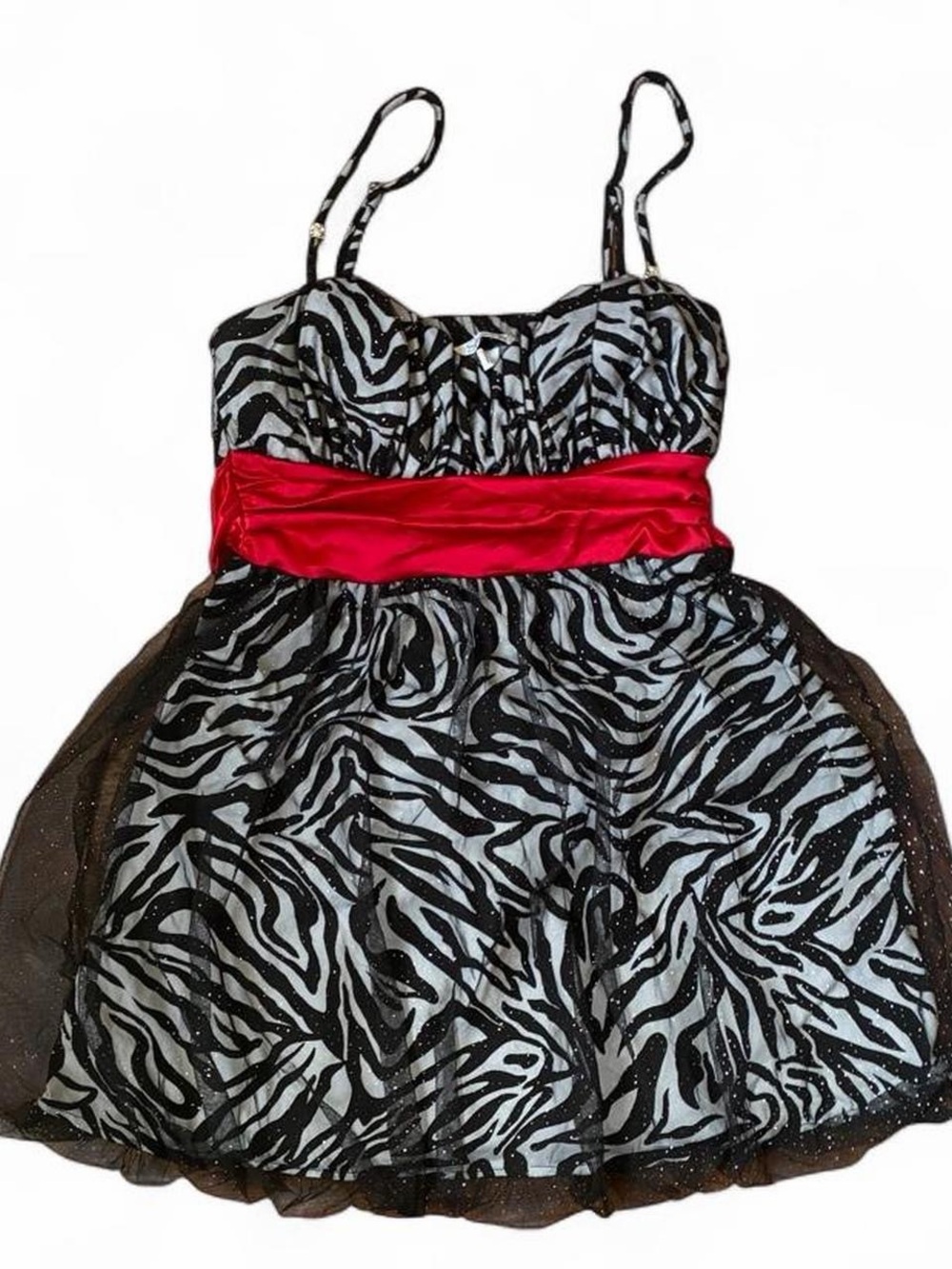 Speechless Black and White Striped Mesh Top with Sparkle
